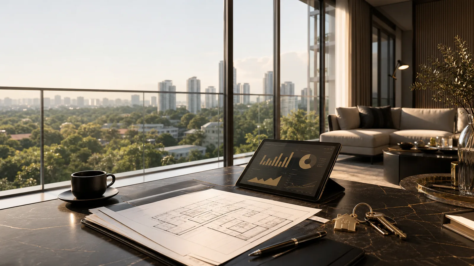 Zach Lin buy property Singapore advisory with condo floor plan, keys and market data