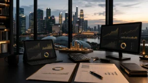 Zach Lin property investment agent Singapore market analysis with skyline, charts and transaction data