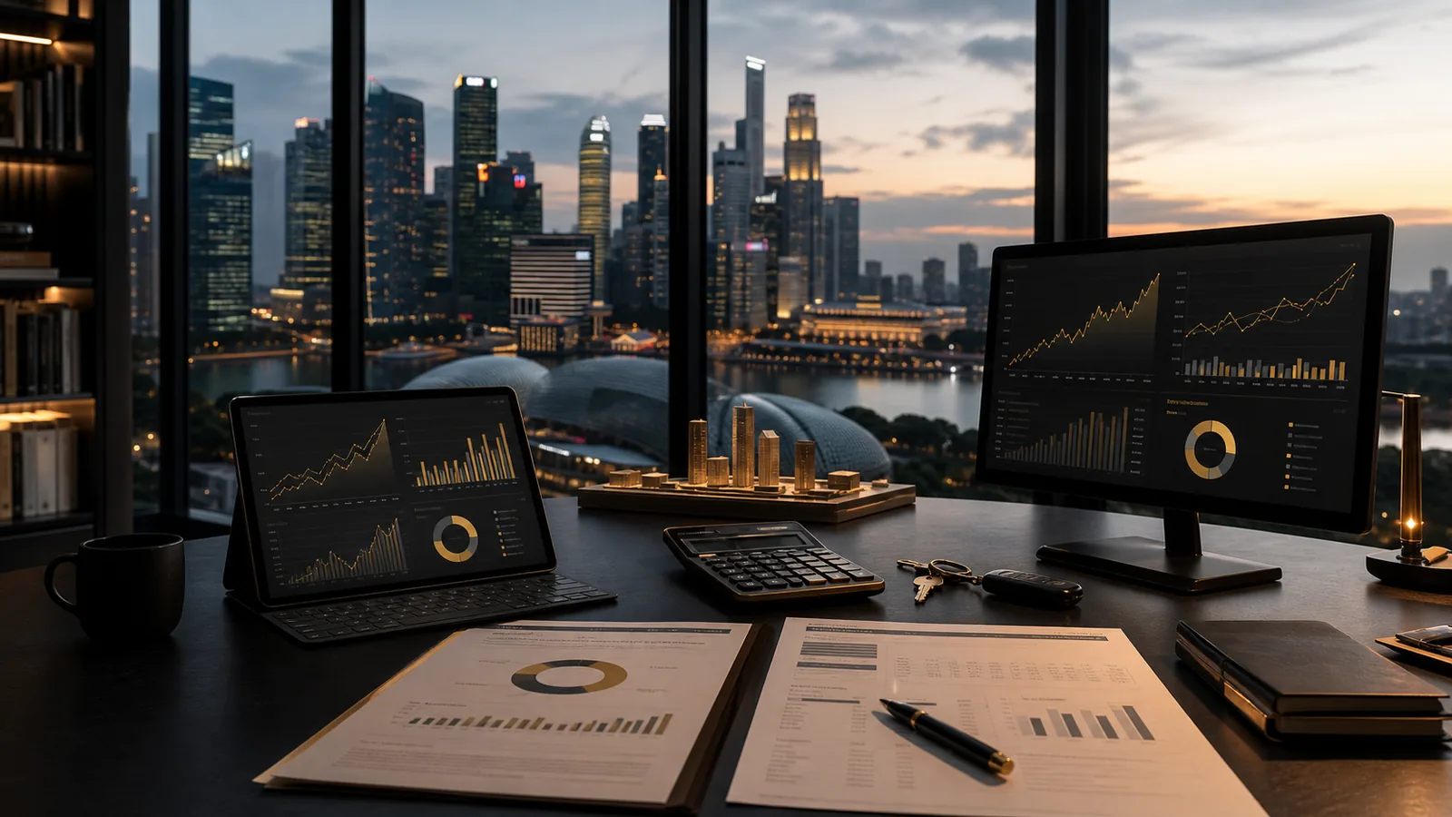 Zach Lin property investment agent Singapore market analysis with skyline, charts and transaction data